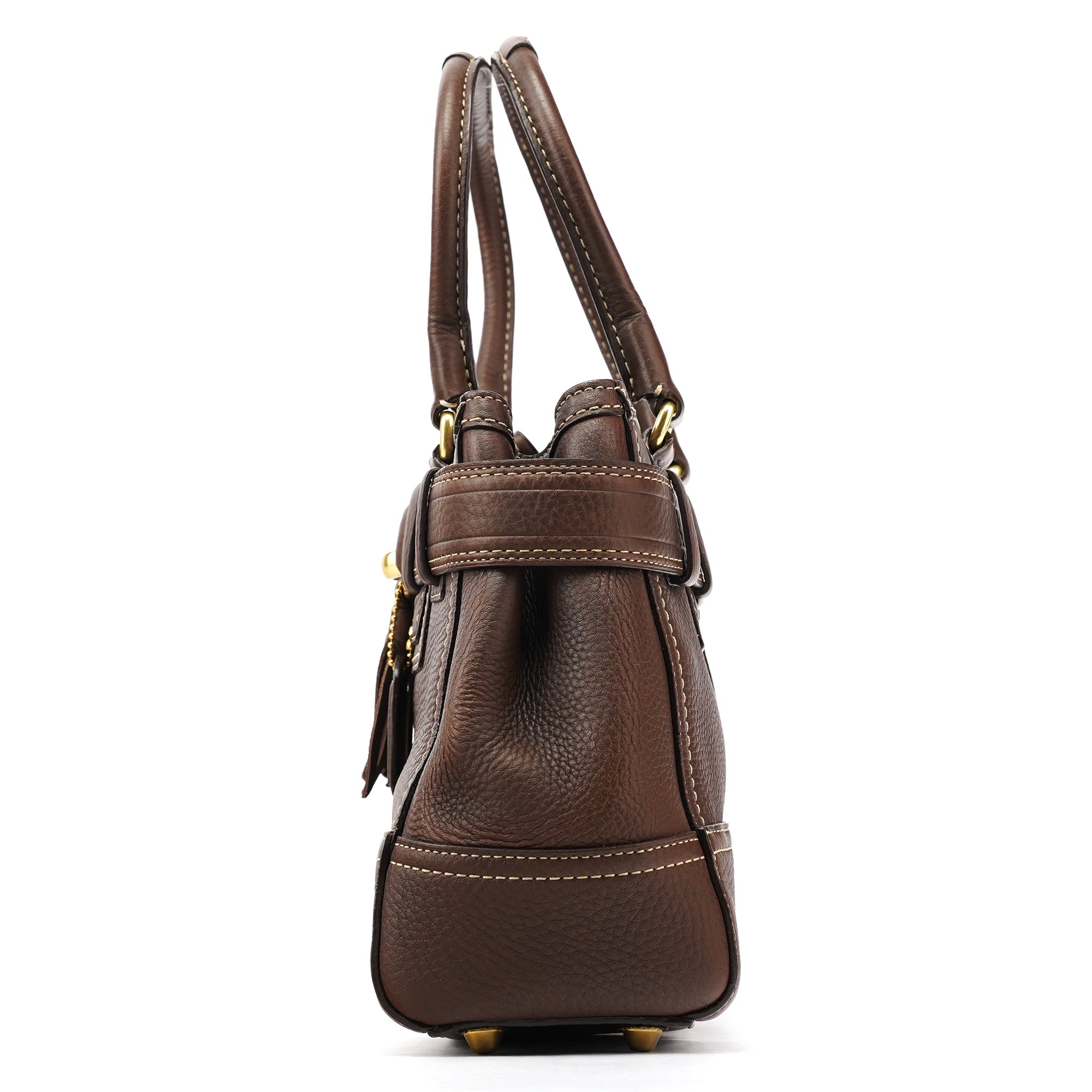 Coach F10212 Brown Pebbled Leather Hamptons Tote Bag