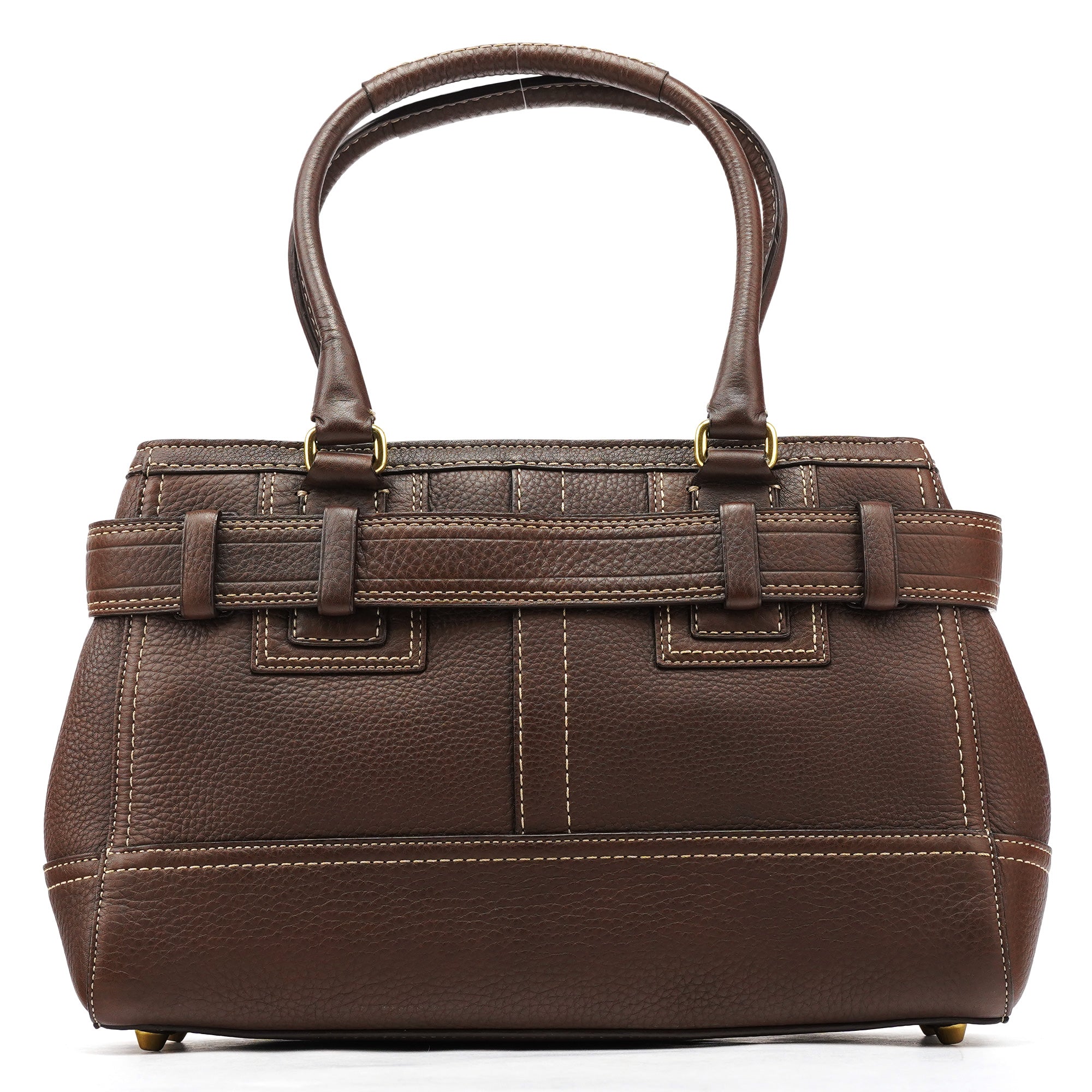 Coach F10212 Brown Pebbled Leather Hamptons Tote Bag