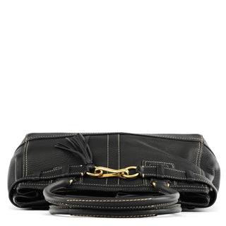 Coach F10213 Black Pebbled Leather Hamptons Tote Bag