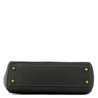 Coach F10213 Black Pebbled Leather Hamptons Tote Bag