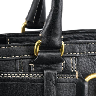 Coach F10213 Black Pebbled Leather Hamptons Tote Bag