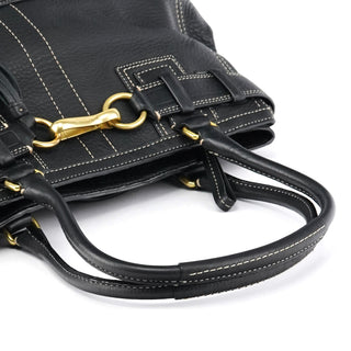Coach F10213 Black Pebbled Leather Hamptons Tote Bag