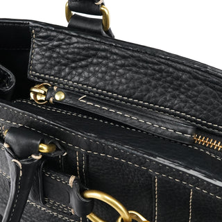 Coach F10213 Black Pebbled Leather Hamptons Tote Bag
