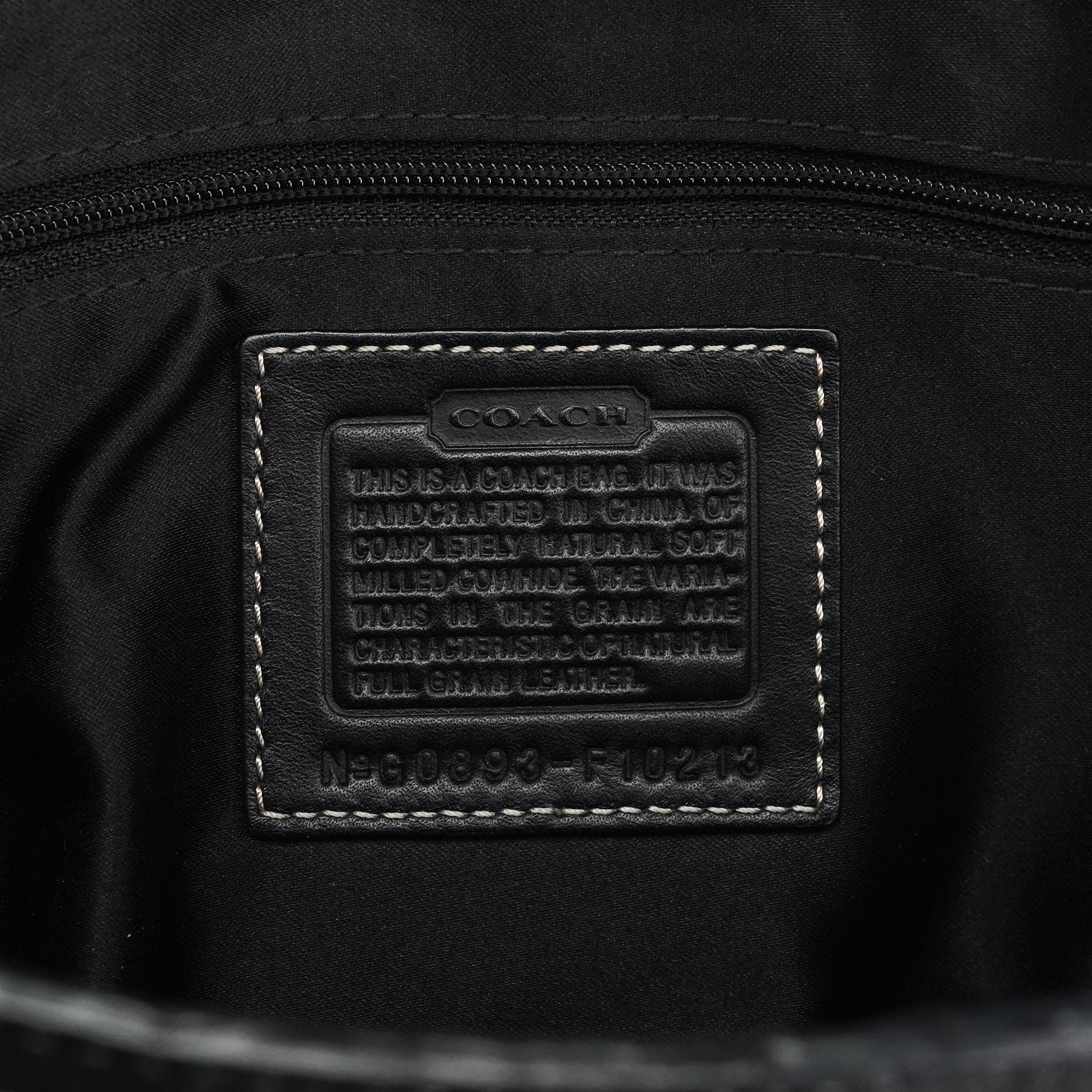 Coach F10213 Black Pebbled Leather Hamptons Tote Bag
