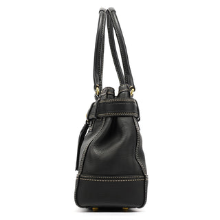 Coach F10213 Black Pebbled Leather Hamptons Tote Bag