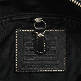 Coach F10245 Black Signature Canvas Hamptons Tote Bag
