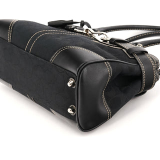 Coach F10245 Black Signature Canvas Hamptons Tote Bag