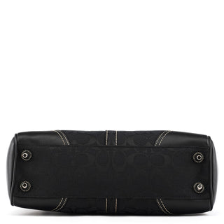 Coach F10245 Black Signature Canvas Hamptons Tote Bag