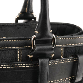 Coach F10245 Black Signature Canvas Hamptons Tote Bag