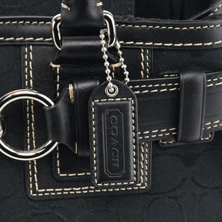 Coach F10245 Black Signature Hamptons Tote Bag