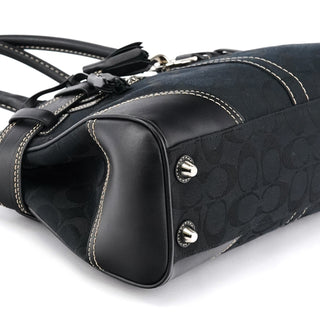 Coach F10245 Black Signature Hamptons Tote Bag