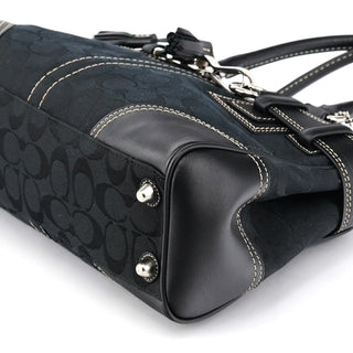 Coach F10245 Black Signature Hamptons Tote Bag