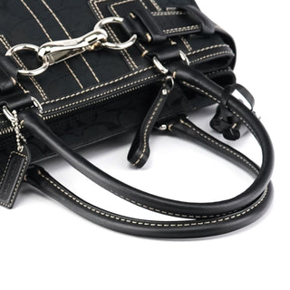 Coach F10245 Black Signature Hamptons Tote Bag