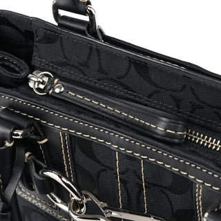 Coach F10245 Black Signature Hamptons Tote Bag