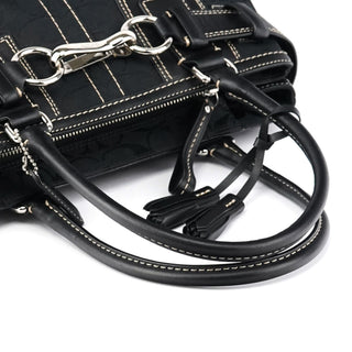 Coach F10245 Black Signature Hamptons Tote Bag