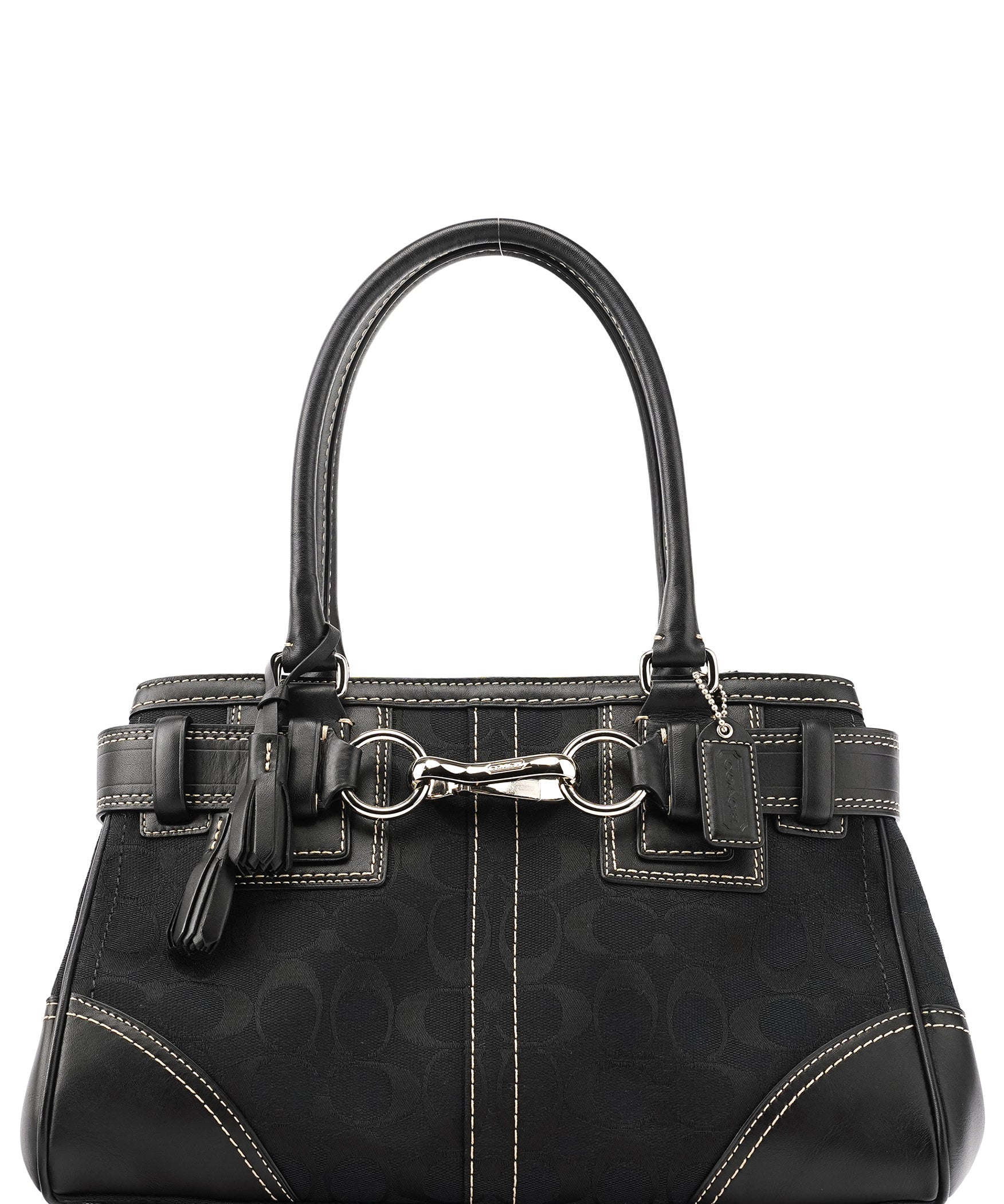Coach F10245 Black Signature Hamptons Tote Bag