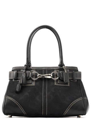 Coach F10245 Black Signature Hamptons Tote Bag