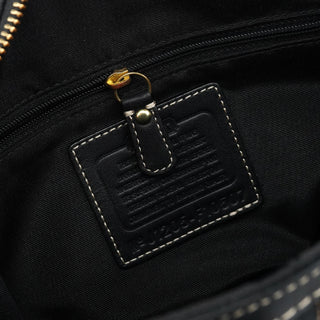 Coach F10507 Black Signature Canvas Hampton Tote Bag