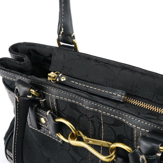 Coach F10507 Black Signature Canvas Hampton Tote Bag