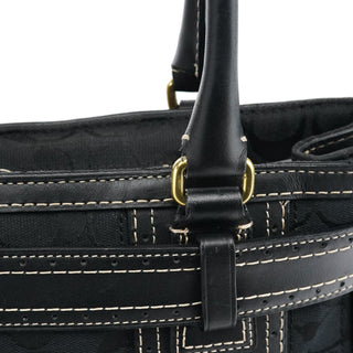 Coach F10507 Black Signature Canvas Hampton Tote Bag
