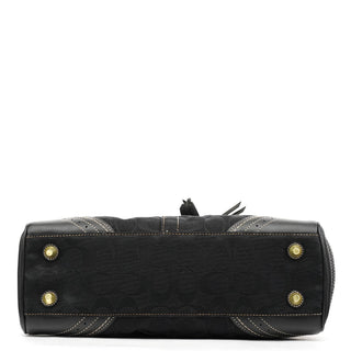 Coach F10507 Black Signature Canvas Hampton Tote Bag