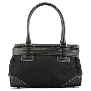 Coach F10507 Black Signature Canvas Hampton Tote Bag