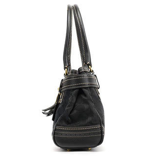 Coach F10507 Black Signature Canvas Hampton Tote Bag