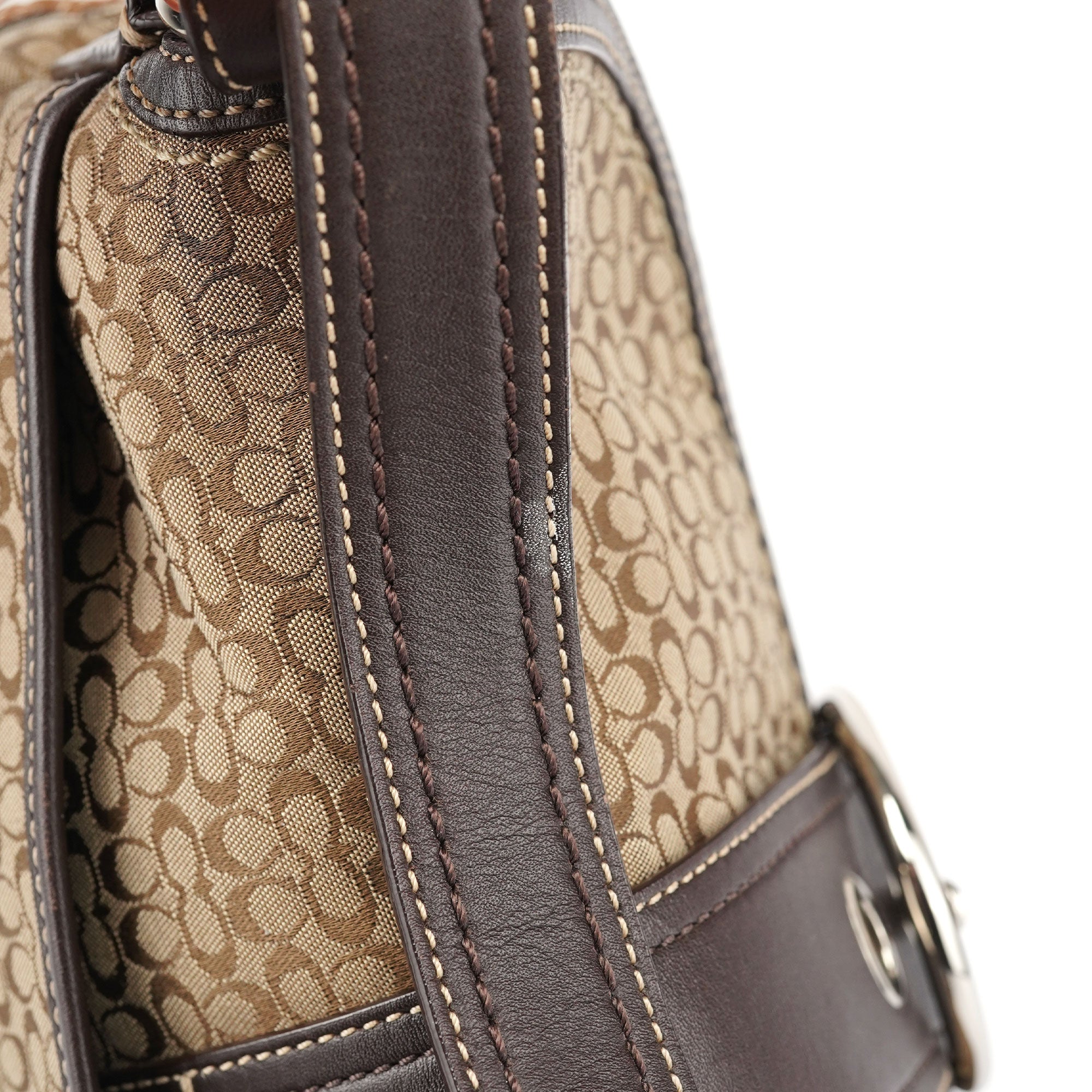 Coach F10926 Beige Brown Suede Soho Shoulder Bag