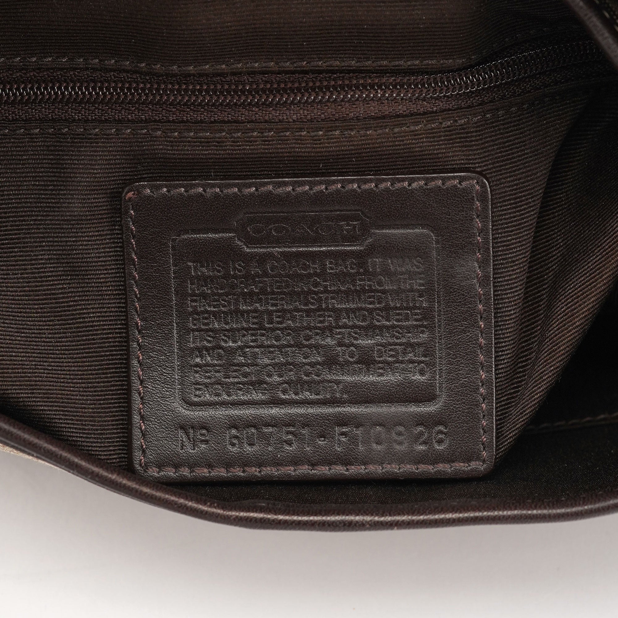 Coach F10926 Beige Brown Suede Soho Shoulder Bag