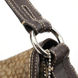 Coach F10926 Beige Brown Suede Soho Shoulder Bag