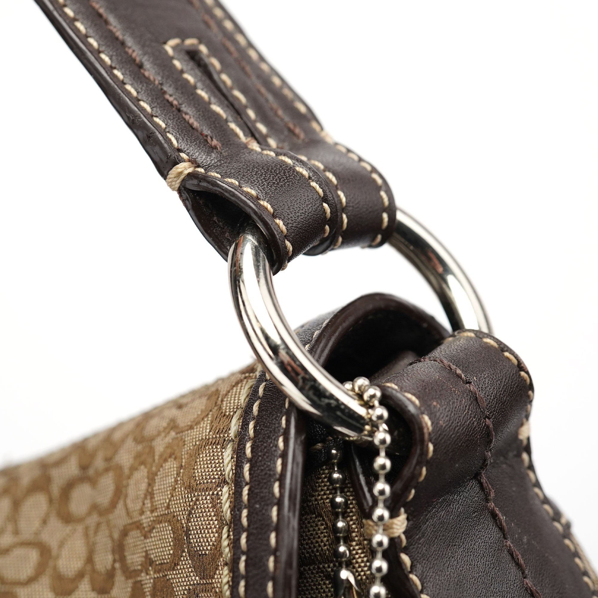 Coach F10926 Beige Brown Suede Soho Shoulder Bag