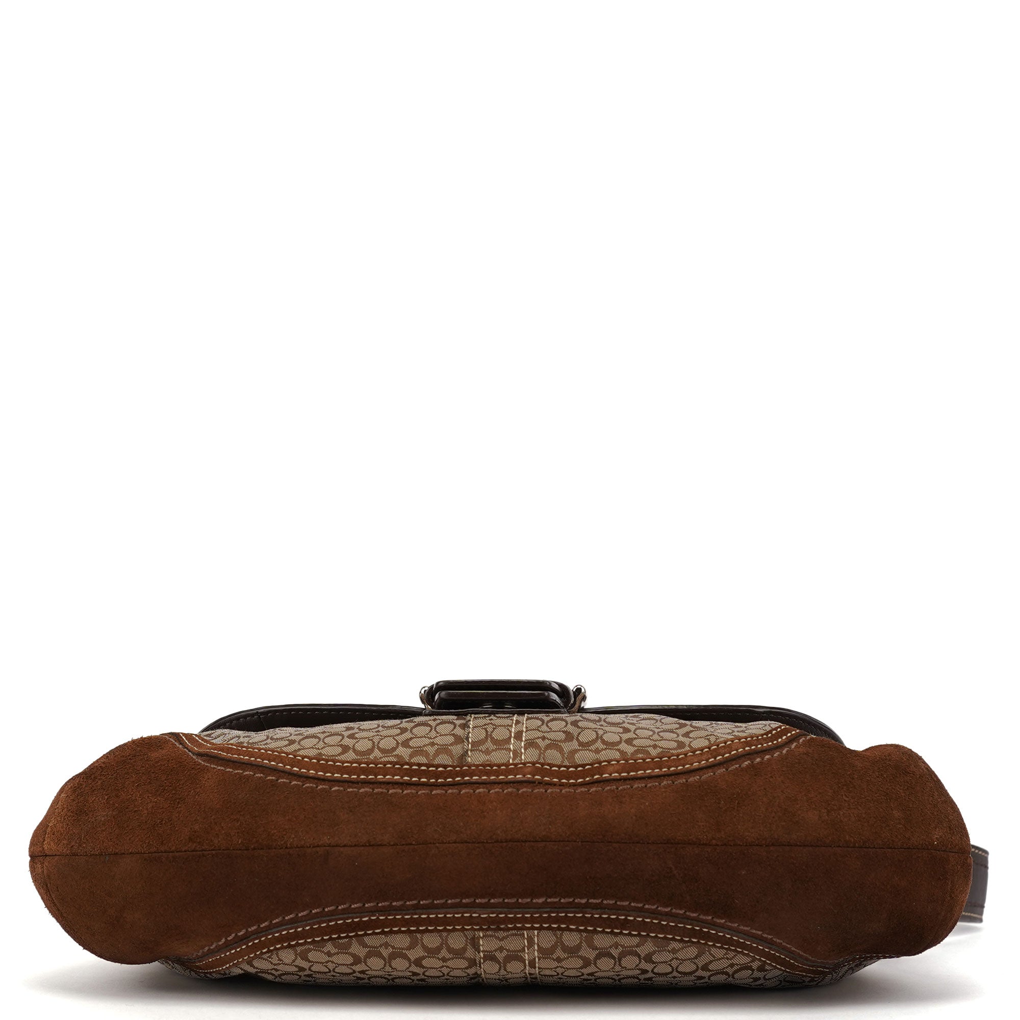 Coach F10926 Beige Brown Suede Soho Shoulder Bag