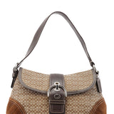 Coach F10926 Beige Brown Suede Soho Shoulder Bag