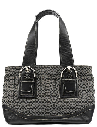 Coach F10927 Grey Black Signature Soho Tote Bag