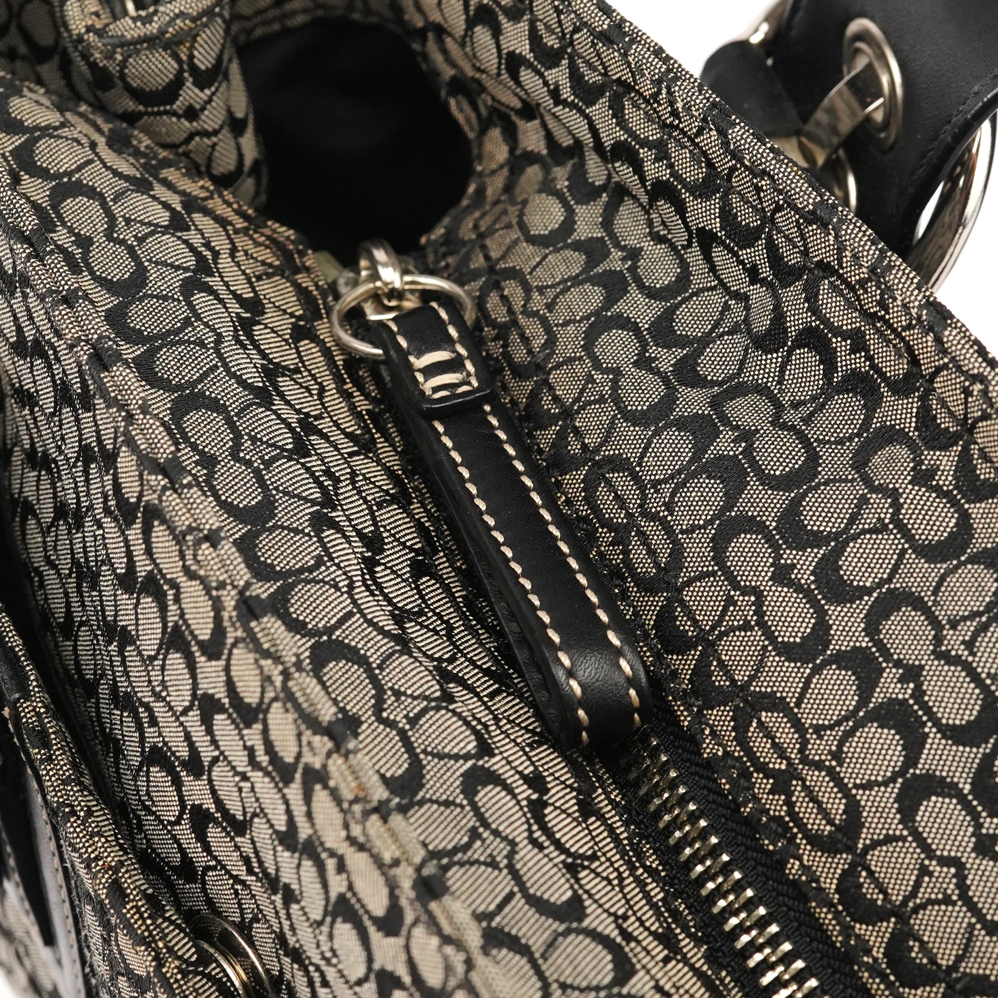 Coach F10927 Grey Black Signature Soho Tote Bag