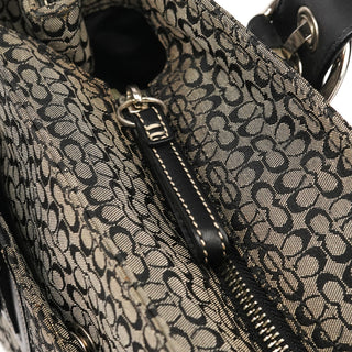 Coach F10927 Grey Black Signature Soho Tote Bag