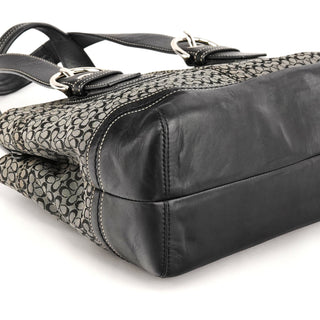 Coach F10927 Grey Black Signature Soho Tote Bag
