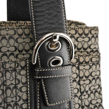 Coach F10927 Grey Black Signature Soho Tote Bag