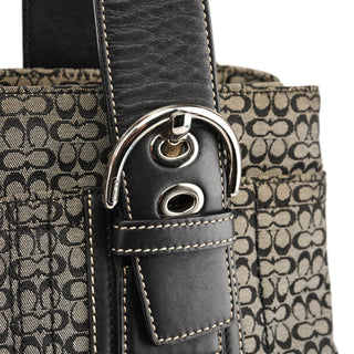 Coach F10927 Grey Black Signature Soho Tote Bag