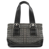 Coach F10927 Grey Black Signature Soho Tote Bag