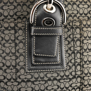 Coach F10927 Grey Black Signature Soho Tote Bag
