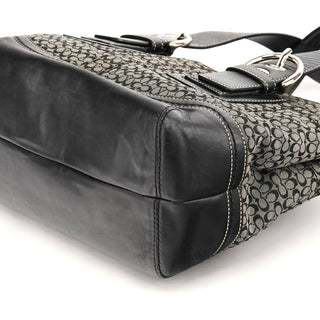 Coach F10927 Grey Black Signature Soho Tote Bag