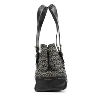 Coach F10927 Grey Black Signature Soho Tote Bag