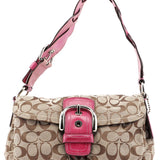Coach F113862 Beige Pink Signature C Soho Shoulder Bag