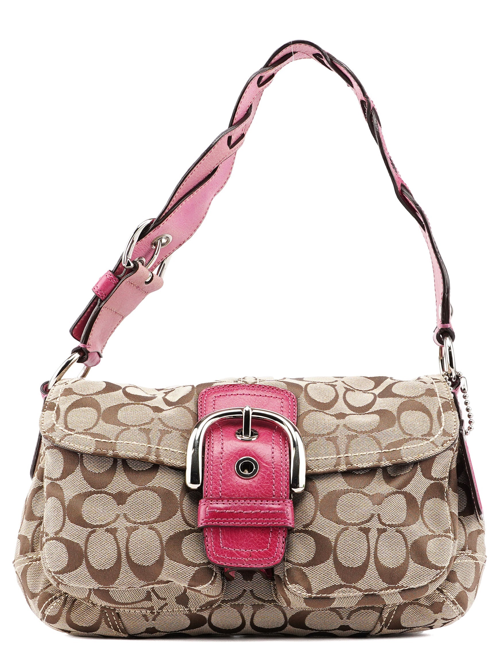 Coach F113862 Beige Pink Signature C Soho Shoulder Bag