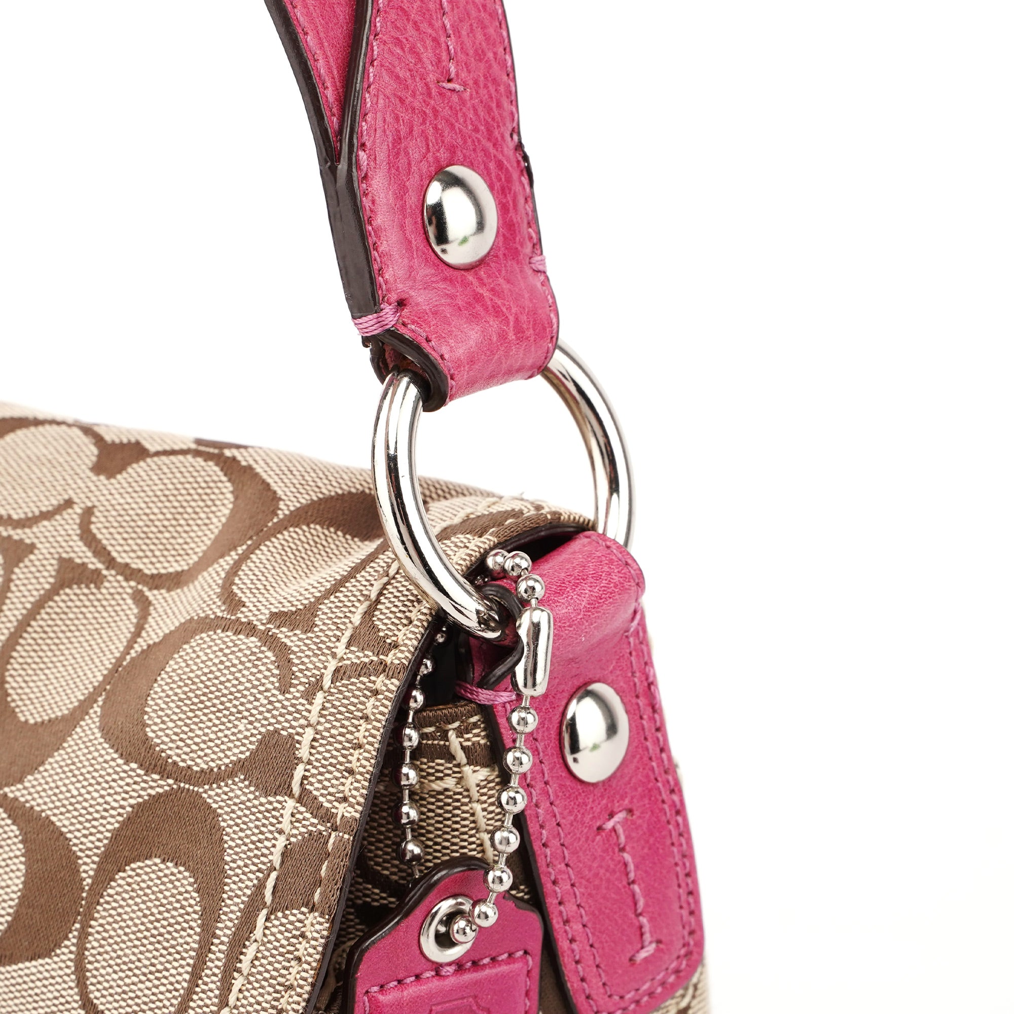 Coach F113862 Beige Pink Signature C Soho Shoulder Bag