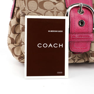 Coach F113862 Beige Pink Signature C Soho Shoulder Bag