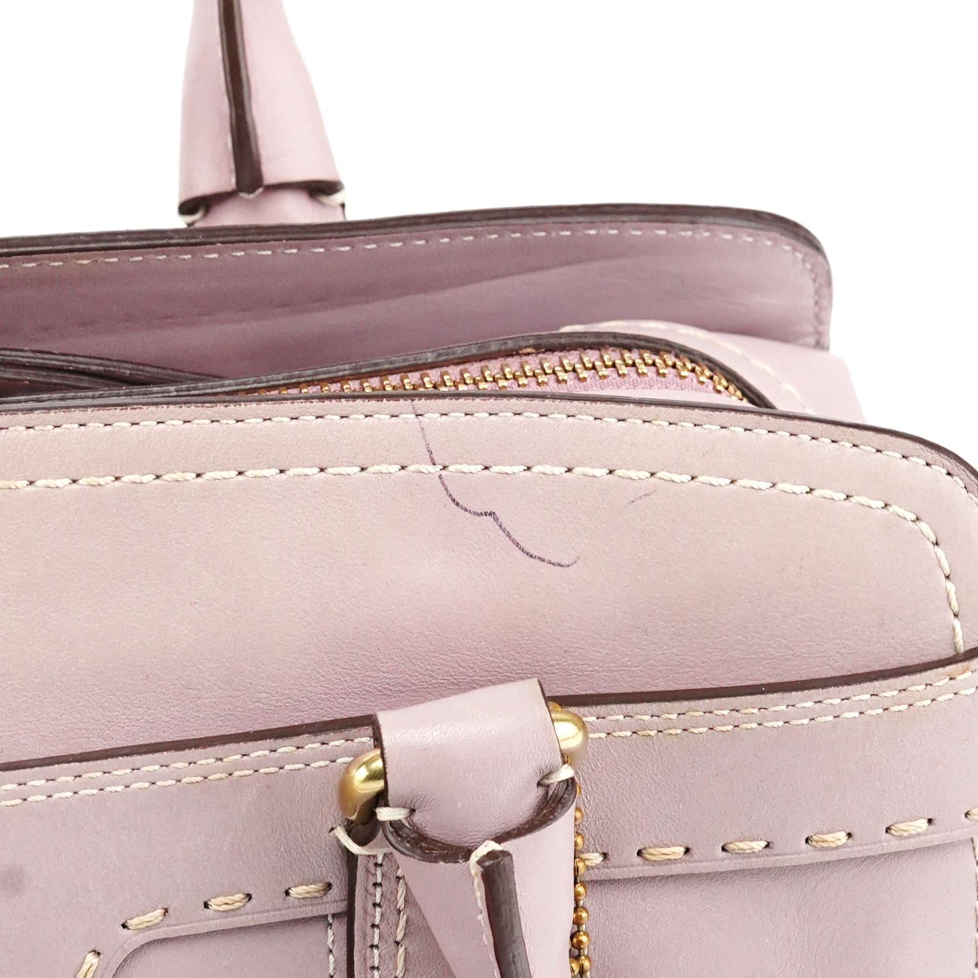 Coach F11540 Lilac Leather Turnlock Shoulder Bag