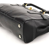 Coach F11547 Black Leather Turnlock Tote Bag