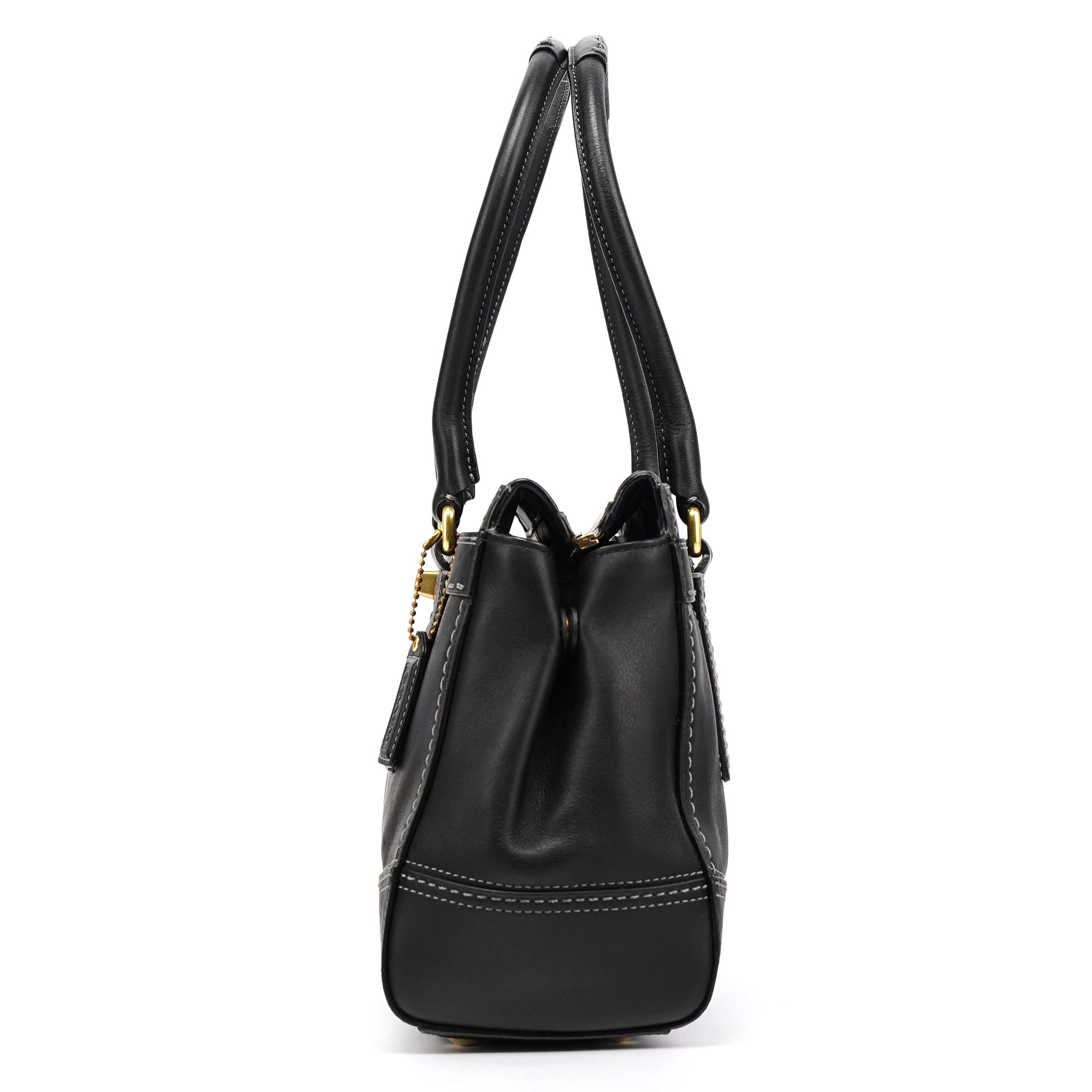 Coach F11547 Black Leather Turnlock Tote Bag